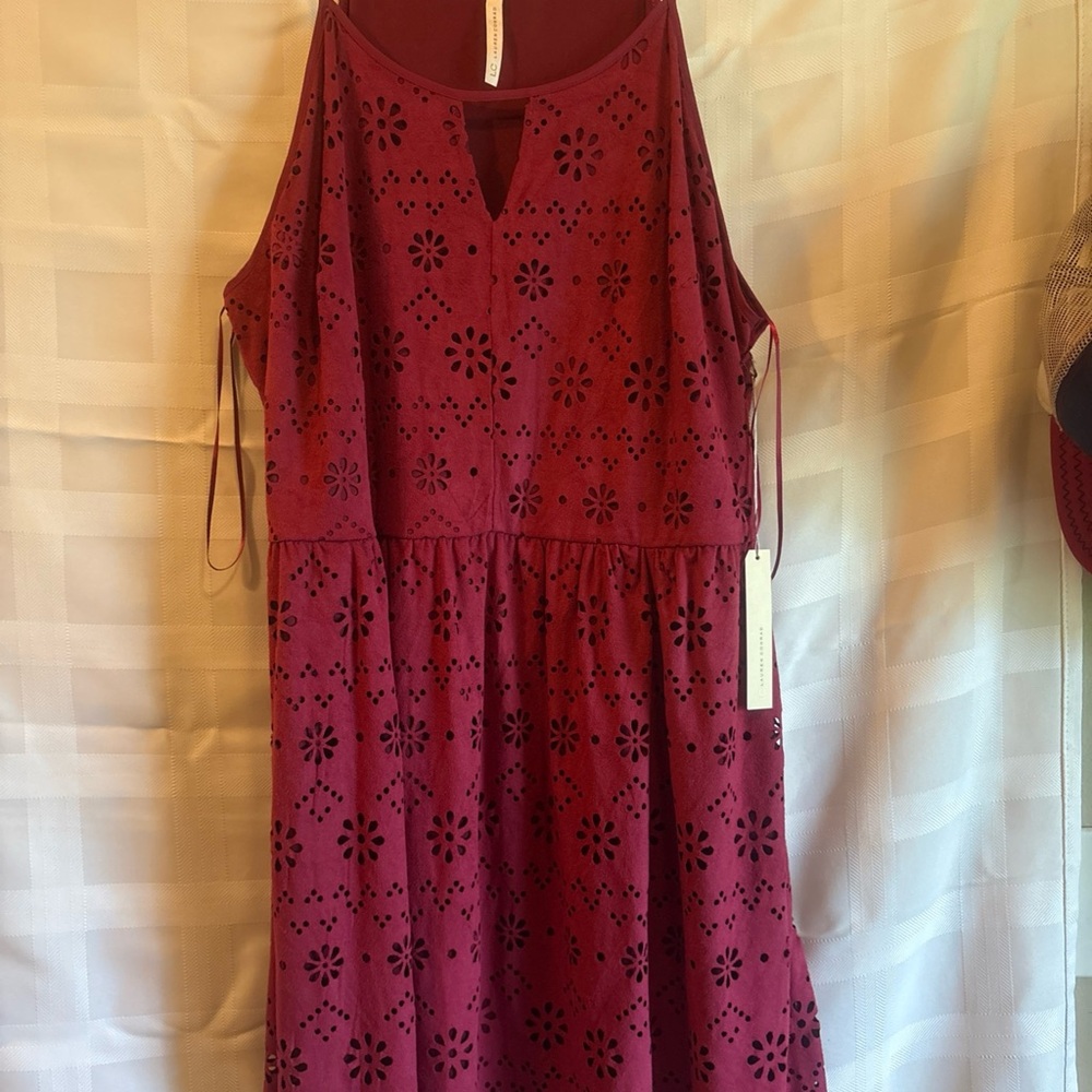 LC Lauren Conrad Deep Red Sleeveless Dress - cross posted